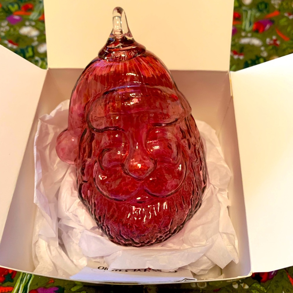 Stunning Glass Eye Studio Santa ornament